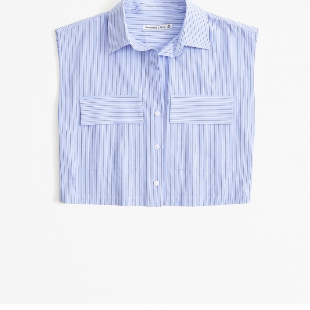 A&F cropped Striped Sleeveless Shirt